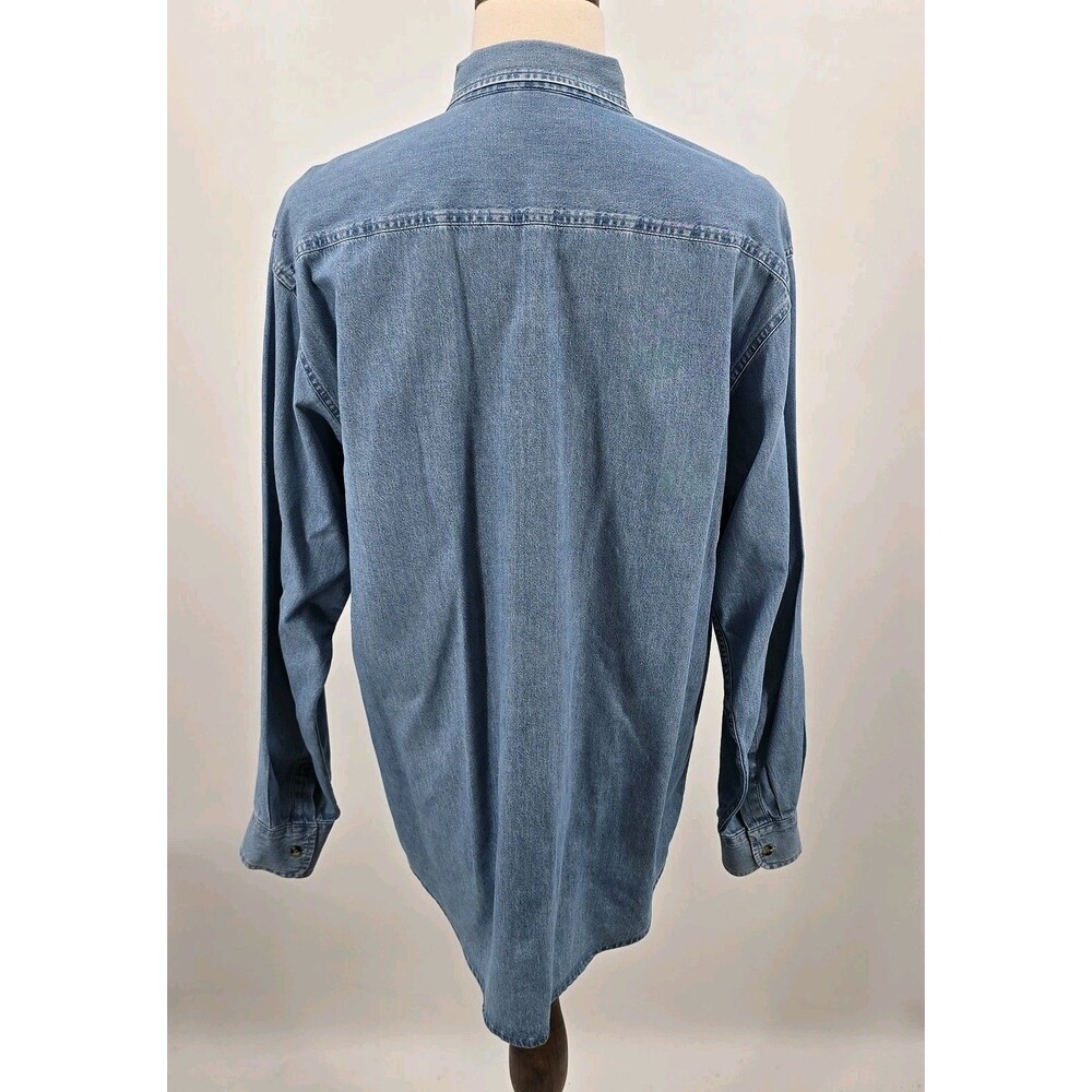 Free Masons Masonic G Compass Texas Denim Long Sleeve Shirt Mens XL - Picture 4 of 8